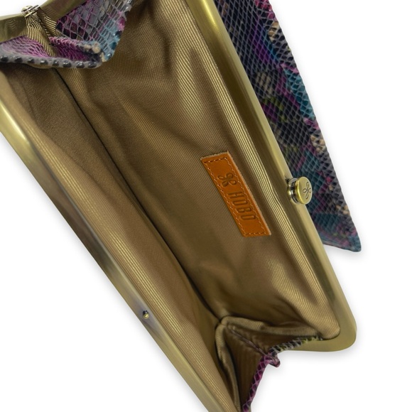 EUC 💜 HOBO International Rachel Continental Snakeskin Print Leather Wallet - Picture 4 of 14